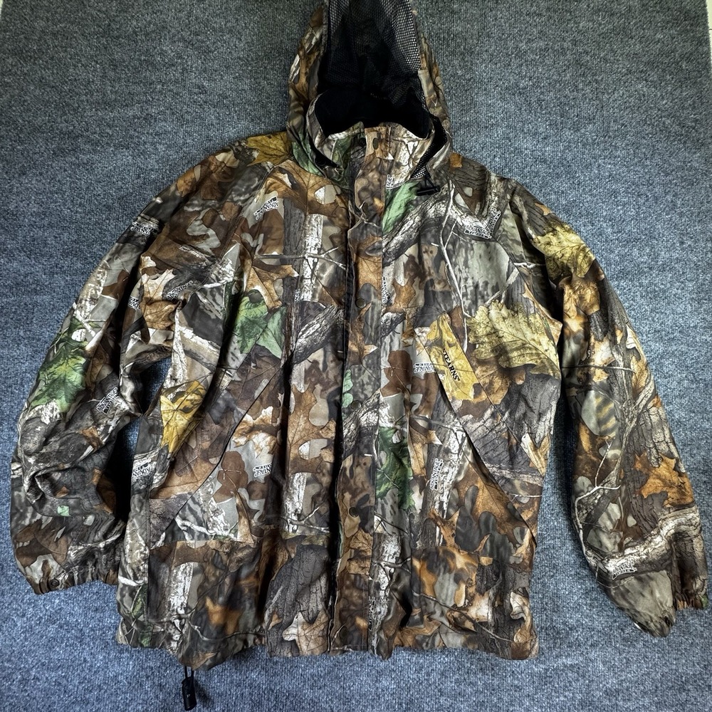 Stearns Mossy Oak Advantage Timber Camo Rain Jacket Mens XL Dry Wear H081